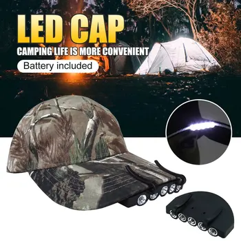 Горещ Клип Cap Light Практичен Главоболие Лампа 5 LED Head Light Нощен Риболов Light Hat Лампа За Нощно Къмпинг, Риболов