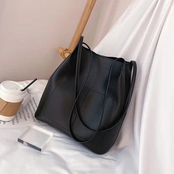 Дамски чанти-шопперы от изкуствена кожа през рамо за жени, Луксозни дизайнерски чанти, дамски корея Модерна дамска чанта-тоут Голям капацитет