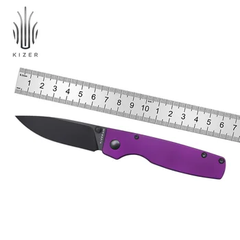 Джобен Сгъваем нож Kizer V3605C1/C2/C3/C4 с Оригинална дръжка G10/Richlite/от алуминий и стоманени остриета 154 см, Нож за оцеляване