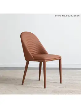 Дизайнерски лесен луксозен кът за стол от висок клас, модерен лесен домакински скандинавски мрежест червен италиански ресторант, стол с мека облегалка от препуциума