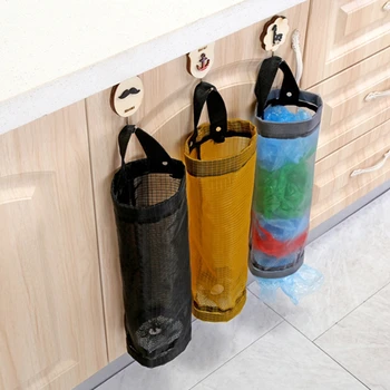 Държач за хранителни чанти, стенен монтаж опаковка за съхранение, Пластмасов кухненски органайзер