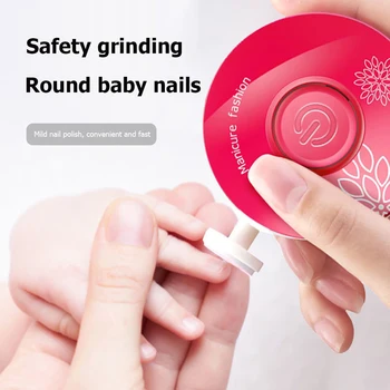 Електрическа детска машинка за нокти с взаимозаменяеми глави, детски маникюр, уред, малошумная електрическа машина за заточване на ноктите, комплект за хигиена на бебето