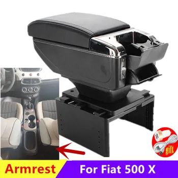 За Fiat 500 X Кутия за оръжие За Fiat 500 X Кутия за автомобилни Подлакътници Централна кутия за съхранение на Дооснащение интериорни авто аксесоари, USB