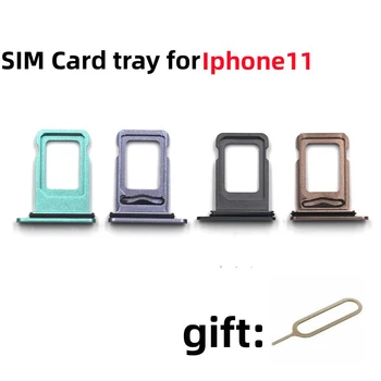 За iphone 11 Оригиналния Корпус на телефона е Нов Адаптер за SIM-карти и слот За притежателя на Тавата за карти Micro SD С Безплатна Игла за извличане на Пин-ключ