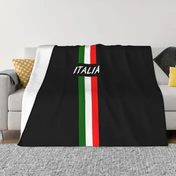 Завивки с Флага на Италия, мек вълнен плат Текстилен Интериор, Богат на функции Топли Одеяла за Дивани, Покривки за мека мебел
