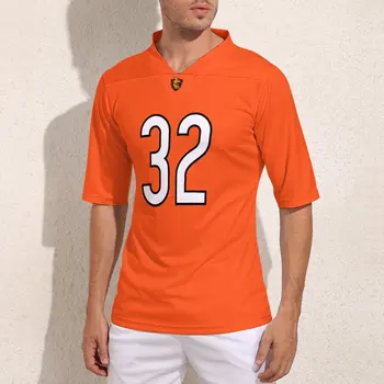 Зашити на поръчка Orange Регбийная майк Chicago № 32, Стилна екип, Футболни тениски за студентска младеж, Ризи за ръгби