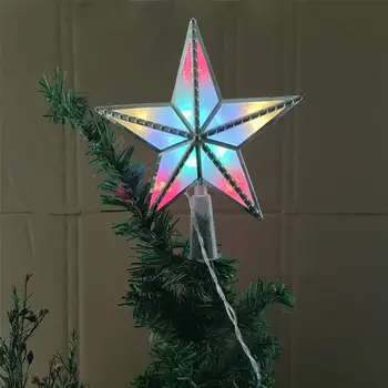 Звезда на върха на Коледната елха, led звезда на върха на елхата, искрящи led topper за Коледната елха, Водонепроницаемое светлинен украса под формата на петолъчна звезда