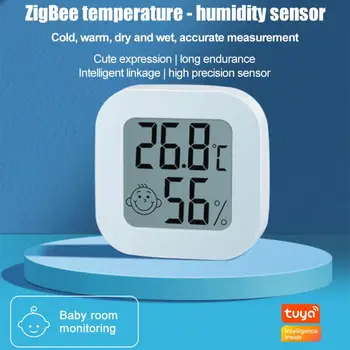 Изисква Портал Zigbee За Smart home Sasha с Датчик за Температура И Влажност на въздуха Smart Life Mini С батерия, Влагомер за стая