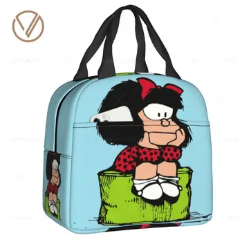 Изработена по поръчка Чанта за обяд Mafalda Еад Thinking За Мъже и Жени с термоохлаждением, Изолирани Кутии за обяд за децата в училище