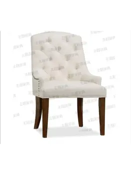 Индивидуален стол за Хранене от масивно дърво в американски Стил, Текстилен Стол, Стол за почивка в малък Апартамент, Постмодернистская облегалката плот