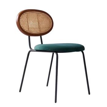 Индивидуални дизайнерски трапезни столове от ратан, просто домашен стол за грим с творческата облегалка, casual dining стол в скандинавски стил ретро