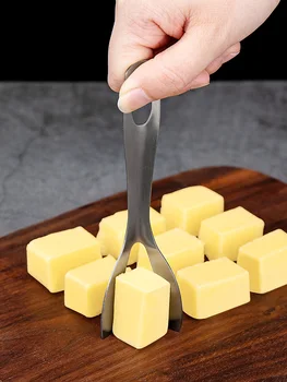 Инструмент за печене нож за рязане на масло от неръждаема стомана, нож за рязане на сирене, силиконова дръжка, лопаточка за брусочков масло