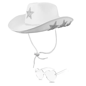 Ковбойская шапка, кристали, Рицарски шапка и слънчеви очила за бала на моминско парти