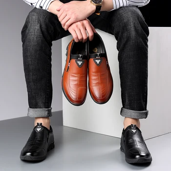 Кожени обувки за мъже, Пролетно новост, мъжки Ежедневни бизнес Нескользящая дишаща универсална обувки с мека подметка, 2023, Лоферы, Zapatos