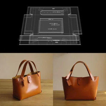 Кожени чанти за носене, ръчно изработени, акрилна версия фигура под формата на мрежа, дизайн, кожа, арт кожена модел
