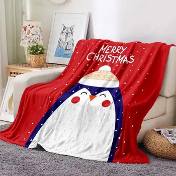 Коледна покривка, юрган с висока плътност, Уютни Коледни фланелен одеяла с висока плътност с мультяшными шарени, Празнични, за деца