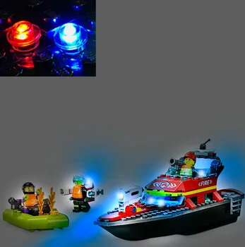 Комплект USB лампи за Lego 60373 Градска пожаро-спасителна лодка строителни блокове тухла-не включва модела Lego