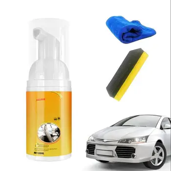 Комплект за почистване на салон на автомобил, пяна за почистване на салона на автомобила, комплект за почистване на колата и дома, включително и на гъба и кърпа