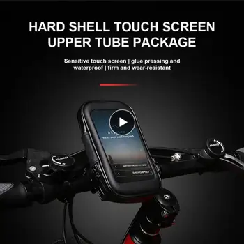 Комплект твърди предните греди Черно Тръбен колан с възможност за завъртане на 360 ° Велосипедна седельная чанта с цип Аксесоари за колоездене Корпус Сензорен екран