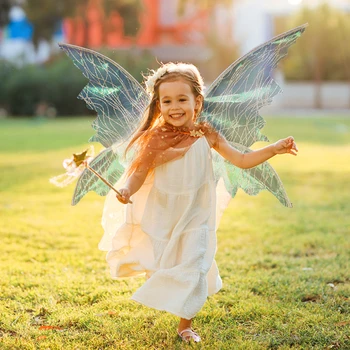Крилата на феята-пеперуда за Хелоуин, парти за Cosplay, крила на Ангел, Подпори за фотография за деца, Коледен костюм