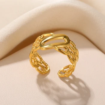 Кухи са с Овална форма, пръстени от неръждаема стомана За Жени Златист Цвят Anillos Mujer Трупно пръстен Лесно Отваряне Регулируема бижута 2023