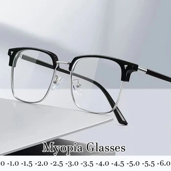 Луксозни Маркови Очила за Късогледство, в Квадратни Рамки със Защита от синя Светлина, Женски Мъжки слънчеви Очила за Късогледство, слънчеви Очила Унисекс, Diopters От 0 До-4,0