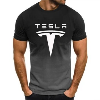 Лятна Мъжка тениска Tesla, однотонная тениска 3dt, Мъжки Дишаща Ежедневната Мъжка Тениска С Кръгло деколте и дигитален Печат, Топ Оверсайз тениска