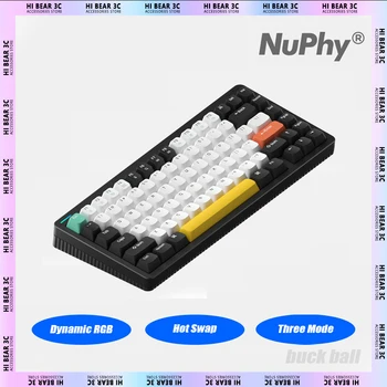 Механична клавиатура Nufy Halo75 С три Режима на Гореща замяна 83 Клавиша С Динамична RGB Подсветка Pc Gamer Keyboard за Mac, Win Аксесоари За Преносими компютри