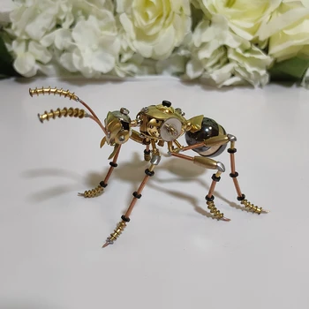 Механични насекоми в стил Steampunk, комплекти от модели, Мравки, бижута, изцяло метална играчка за насекоми, Настолни изделия - Готов продукт