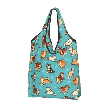 Множество скъпа пазарска чанта за кучета порода Shiba-ин, дамски чанти-тоут, преносими японски чанти за пазаруване на продукти за домашни любимци