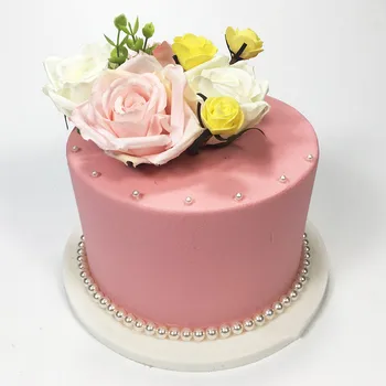 Модел торта, розово имитационный модел, модел на цветето на торта за рожден ден, Пластмасови торти, проба оформяне на витрини на магазина, Шаблон, Не избледнява