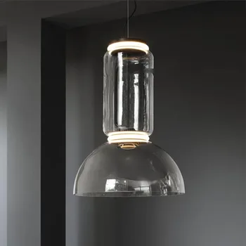 Модерен Окачен лампа от прозрачно кехлибарен стъкло 1 Бр., led висящи лампи за Столова, кухня, ресторант, Окачена лампа
