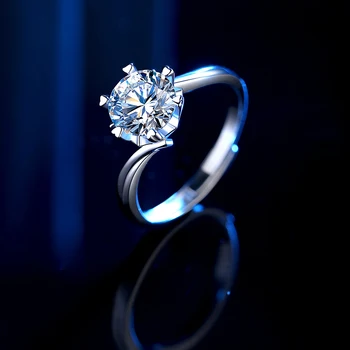Модерен пръстен с диамант D color 1.0 ct муассанит VVS кръг нарязани на лабораторно диамантен пръстен женски венчален пръстен бижута