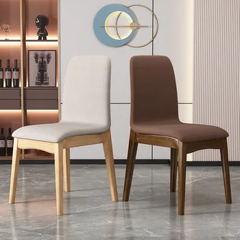 Модерни и красиви кът ергономични столове Sillas, Луксозно бяло кресло с мека тапицерия, мебели за кухня в европейски стил Comedor