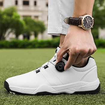 Модерни обувки за голф, мъжки кожени маратонки, удобни непромокаеми улични дамски обувки за голф 36-46 размери