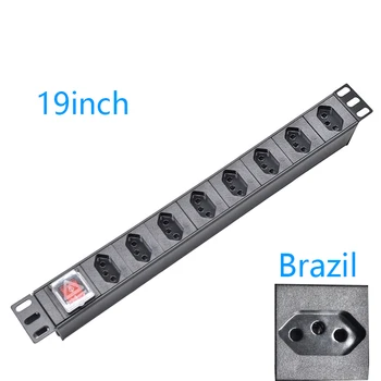 Мрежов шкаф PDU Power Strip Бразилският 3-информация за контакт 8-канален блок за разпределение на властта С превключвател удлинительный кабел с дължина 1,8 М