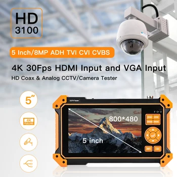 Най-добрият HD 3200 Мини Преносим тестер за видеонаблюдение С 5-инчов TFT-LCD Екран 4K 8MP CVI TVI AHD SDI CVBS, HDMI Аналогов Тестер за камера на Монитора