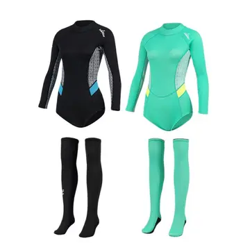 Неопреновый бански 2 мм SCR за жени, цели костюми за гмуркане, дълги чорапи, комплект за сърфиране, бански костюм за гмуркане, Неопрен, жена