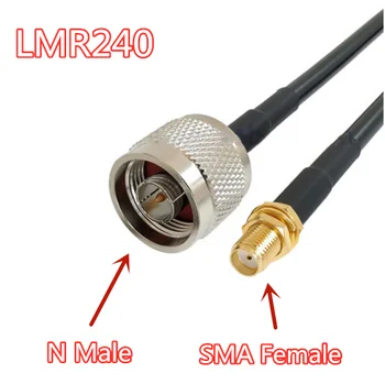 Нов кабел LMR240 N Штекерно-гнездовой конектор SMA 50-4 LMR-240 RF Коаксиален кабел за връзка с косичкой 0,1-20 м
