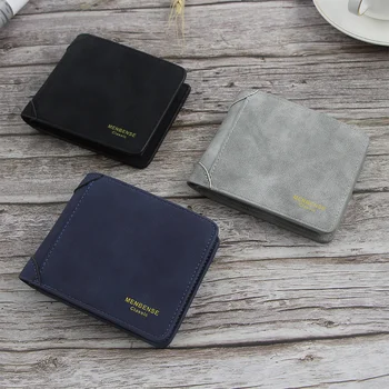 Нов матиран мъжки портфейл от изкуствена кожа, модерна многофункционална ежедневна чанта с няколко карти с голям капацитет