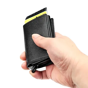 Нови алуминиеви дамски портмонета, държачи за карти, Мъжки портфейл, Луксозни Магически Тънки Мини RFID Мъжки бизнес портмоне, калъф за кредитни карти
