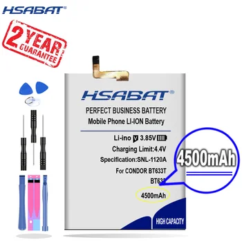 Новият пристигането на [HSABAT] Замяна на батерията BT633 капацитет от 4500 mah за смартфон CONDOR