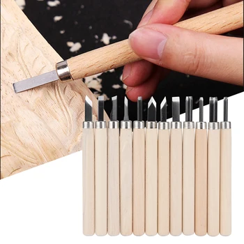 Ножевой инструмент за дървообработване Набор от ръчни бита за дърворезба 12 бр. Стамески за дърворезба Инструменти за стругове машини