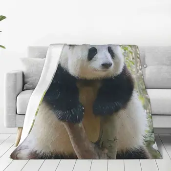 Одеяло с животни под формата на панда Хуахуа, Зимата на топло фланелевое одеяло със защита от търкалянето, луксозно спално бельо на достъпни цени
