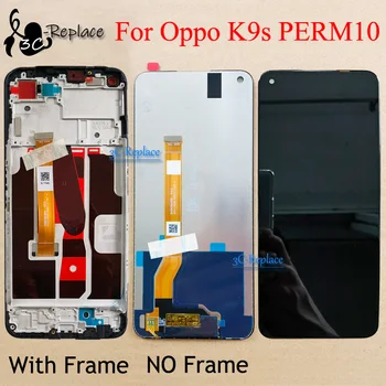Оригинален Черен 6,59 инча За Oppo K9s 5G 2021 PERM10 LCD Сензорен дисплей, Дигитайзер, В Събирането, Замяна/С Рамка