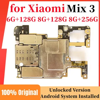 Оригиналната Разблокированная дънна Платка Xiaomi Mi Mix 3 Mix3 128 GB, 256 GB дънна Платка с Пълен Набор от Чипове 100% Тествана