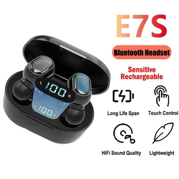 Оригинални Слушалки TWS E7S Fone Bluetooth Стерео Спортни Безжични Слушалки в ушите с Микрофон с Шумопотискане Smart LED Display