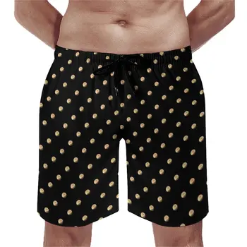 Плажни къси Панталони на Точки, Модни Топене на Черни и Златни Цветове, бързо съхнещи Мъжки Спортни Шорти за Фитнес Високо Качество, по-Големи Размери, Плажни Къси Панталони