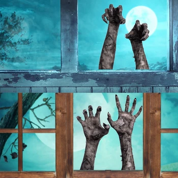 Подвижни стенни стикери с 3D-изображение на ръцете на духа на Хелоуин, украса за парти в чест на Хелоуин, домашен бар, духове Къща, Етикети в прозореца на тоалетната