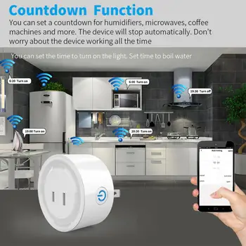 Поддръжка на Алекса Google Home Sasha Smart Plug дистанционно управление Daily Gauge Smart Life Wifi Включете щепсела на Hristo Smart Socket Jp Outlet Wifi 10a